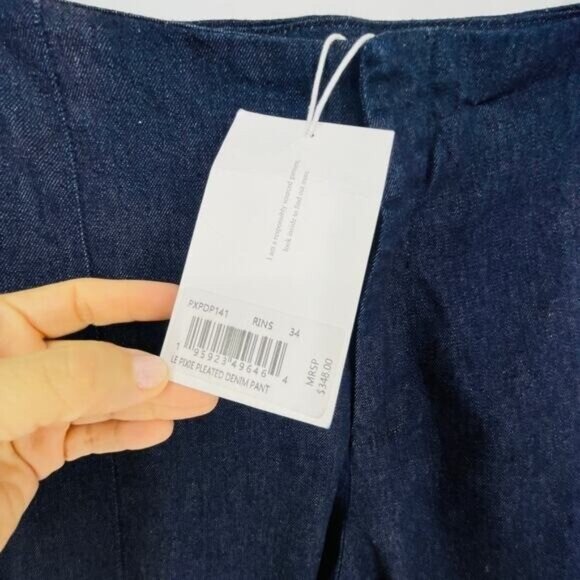 Frame Le Pixie Pleated Flared Jeans Plus Size 34 NWT $348 - Picture 4 of 8